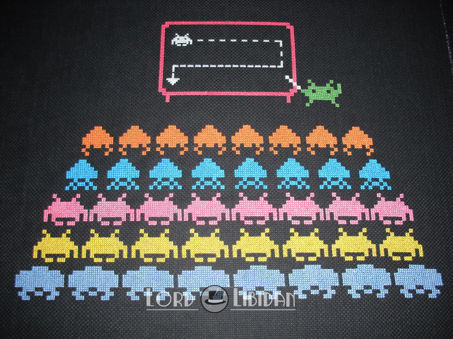 Space Invader School "A Simple Plan" Cross Stitch Pattern