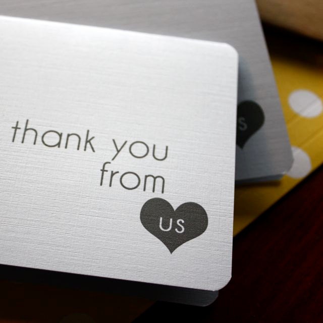 Thank you from Us Folded Note Cards  - Set of 8