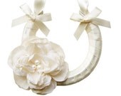 Lucky Wedding Horseshoe - Antique Rose Shabby Chic Horseshoe