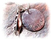 Sterling Silver Hand Stamped Personalized Necklace with Pea Pod