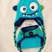 Monster hat-Crochet baby hat-Hat and diaper cover set-Photography prop-boys or girls