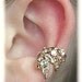 Butterfly Wing with Crystals Ear Cuff - SINGLE SIDE -Sterling Silver or 14K Gold Vermeil