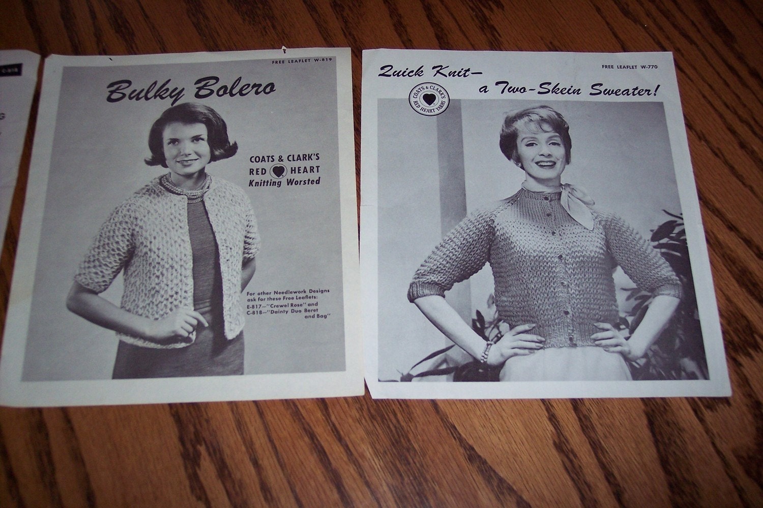 3 vintage knit & crochet leaflets