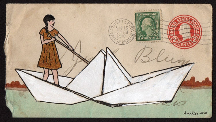Paperboat--a small original painting