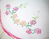 Vintage Dianthus Floral Table Runner Scarf
