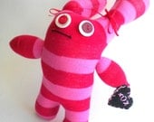 Sock Monster Red and Pink