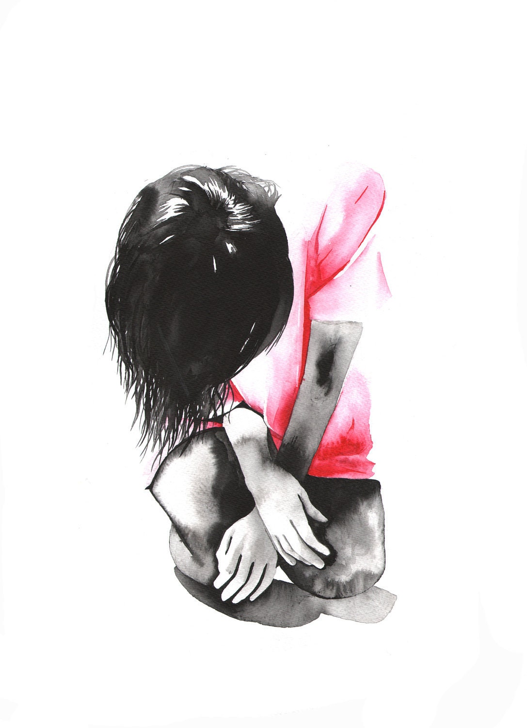 Girl in Red T-Shirt (original)