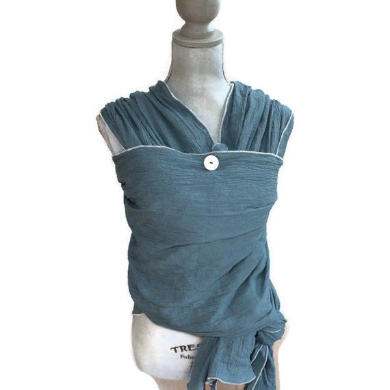 Woven Gauze Wrap Carrier Baby Sling Blue Country Dust
