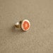 Tangerine - adjustable ceramic ring, orange, silver plated base, flower