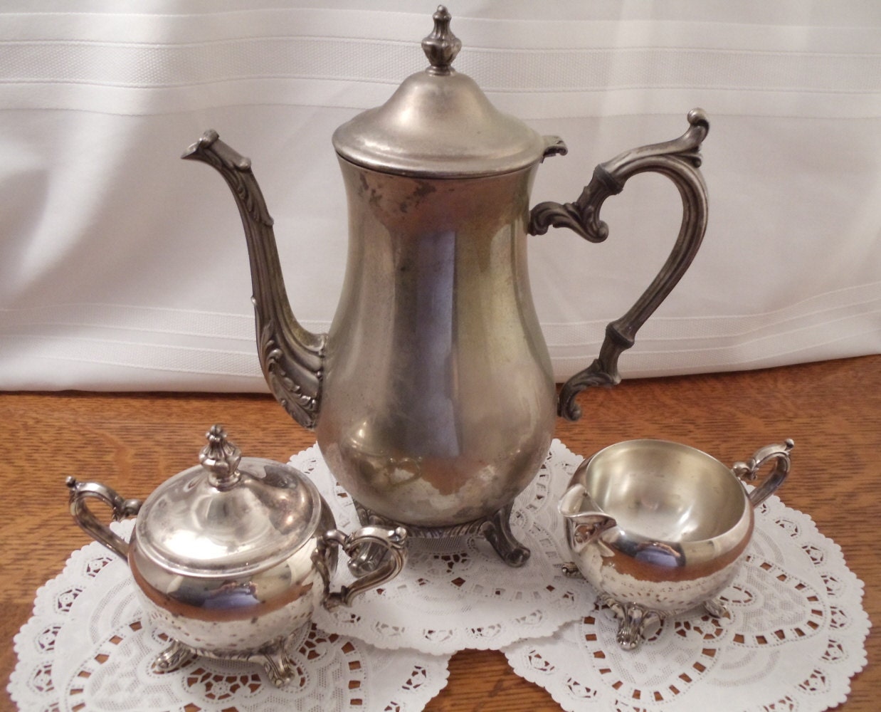 Wm+Rogers+800 Vintage WM Rogers 3 pc Tea Service Set 800 by BuslinHeirlooms
