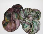 Ultra Soft Merino Superwash- 100 grams Color- Green- Golden Yellow- Plum
