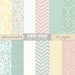 INSTANT DOWNLOAD Personal use Seafoam Pink & Yellow digital scrapbook paper pack n' patterns