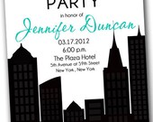 City Skyline Digital Invitation - Adult Birthday, Bachelorette Party, Sweet Sixteen