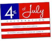 Printable FLAG Party Invitation, 4th of July, Independence Day