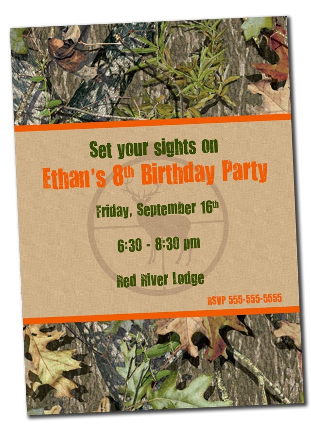 Camo Birthday Invitations