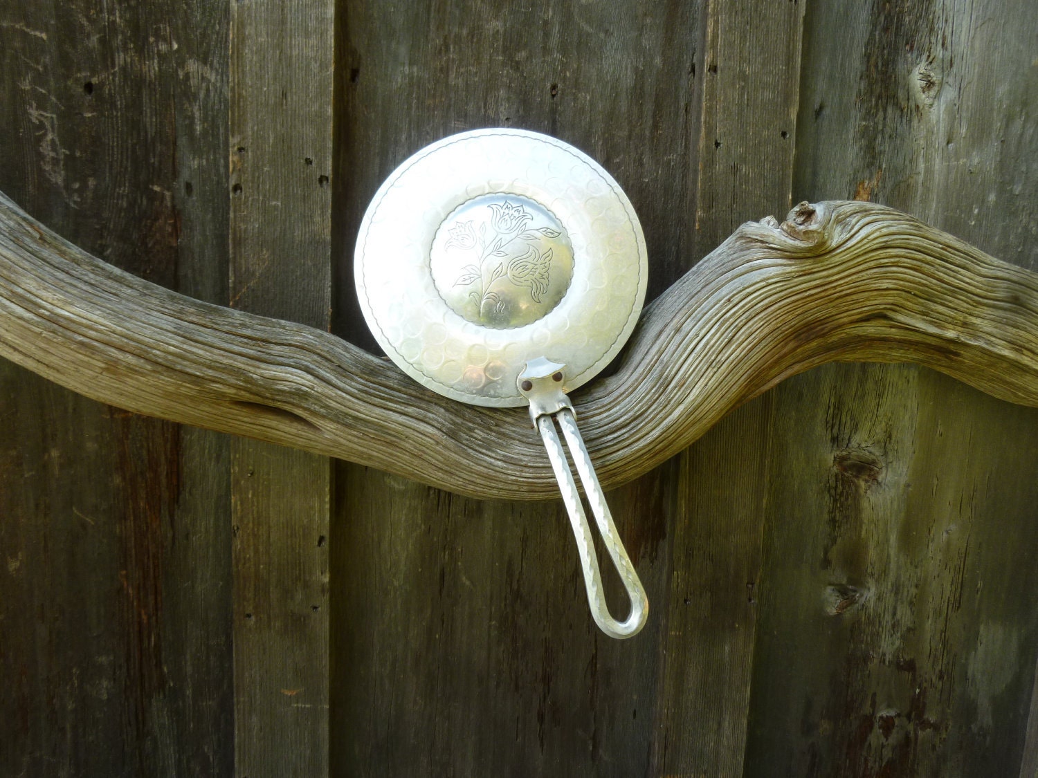 Mid Century Hand Forged Aluminum Silent Butler