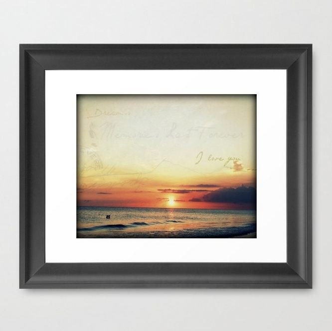 Lovers Sunset Photography Art Print Mixed Media Words of Inspiration 8x10 Print