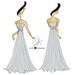 Strapless Vintage Style Silk Chiffon Dress with Fabric Flowers, Custom Made in your size