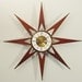 Mid Century Modern Starburst Clock by Elgin. Atomic Sunburst Wall Clock Free Shipping US 48