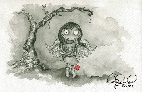 Angel of Blakemore. Watercolor print numbered and signed by coryBasil 5x7