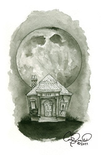 The House of 1849. Watercolor print numbered and signed by coryBasil 5x7