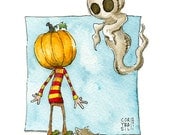 The Burlap Ghost. Watercolor print numbered and signed by coryBasil 5x7