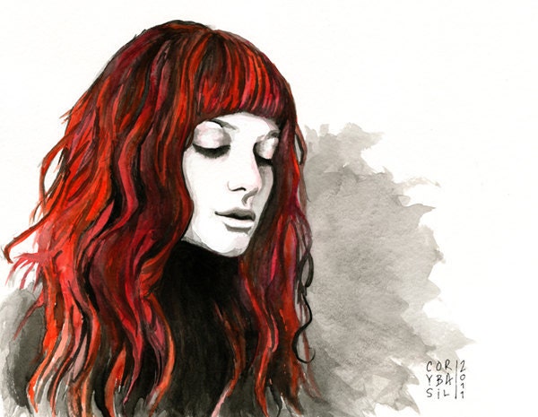 Musing, Giclée on Watercolor Paper - numbered and signed by coryBasil 11x14