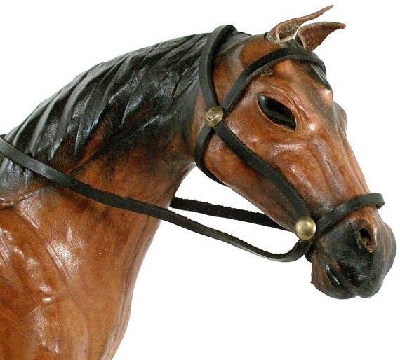 Toy Horse Vintage Antique Leather Saddle by RelicsAndRhinestones