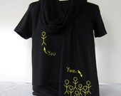 Screen Print Scarf / Yinz - Super Long American Apparel Sheer Jersey