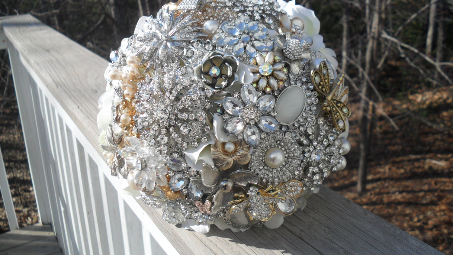 Brooch and Jeweled Bouquet ... Made to order... Just for You