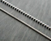 Sterling Silver Box Chain or Ball Chain