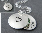 Hand Stamped Necklace - Medium Slide Locket