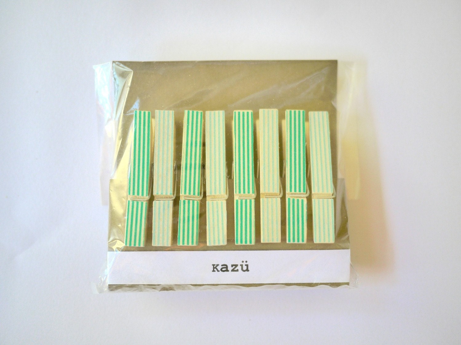 Clothes Pins 8pk - Mint and Lime Green