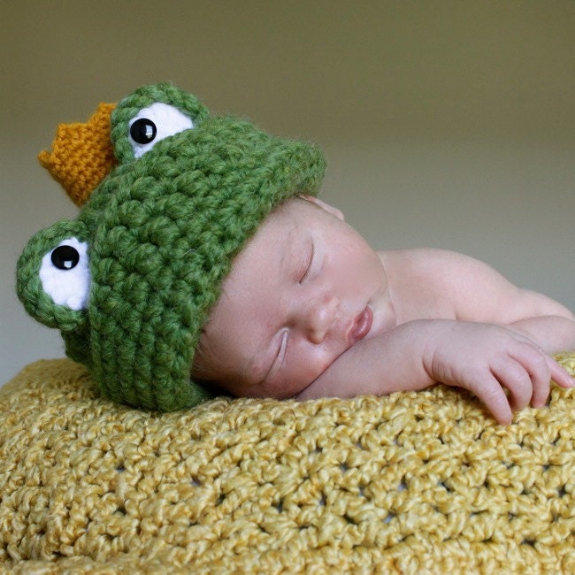 Frog Prince Hat - Crochet Pattern - Permission to sell finished items