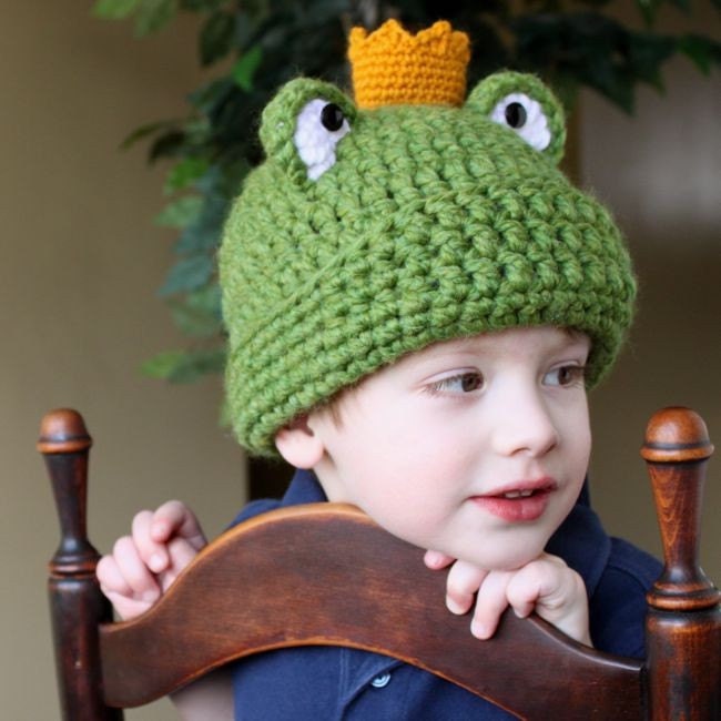 Frog Prince Hat - Crochet Pattern - Permission to sell finished items