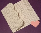LOVE NOTES - Valentine's Day Pocketfold Envelope Cards - set of 3 w/ Hearts - I Love You