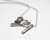 Vintage Style Sewing Necklace Antiqued Silver