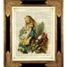 Alice in Wonderland with the Animals color - Vintage Victorian Book Page Art Print Steampunk