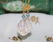 Organic Keishi Pearl Cornflake Drop Earrings