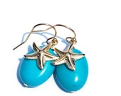 Preppy Turquoise Starfish Earrings