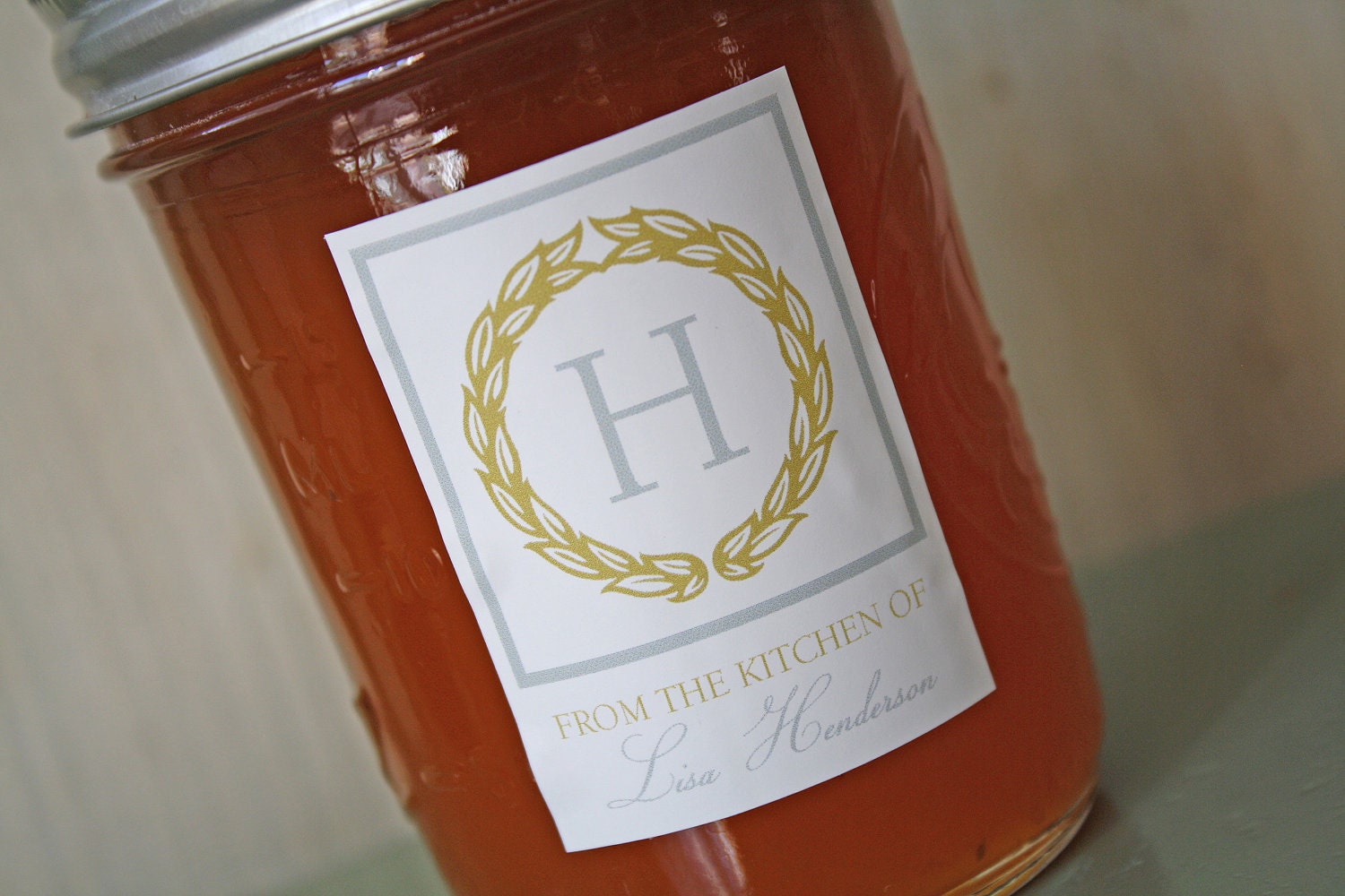 Personalized Labels with Wreath Design, From the Kitchen of...