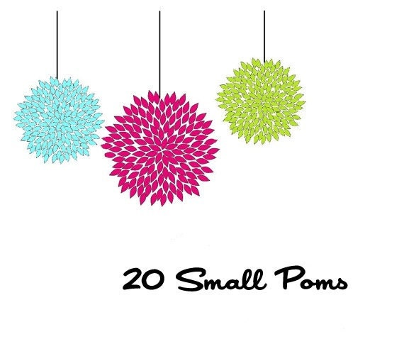 Tissue Pom Poms - Set of 20 Small - Pick Your Colors