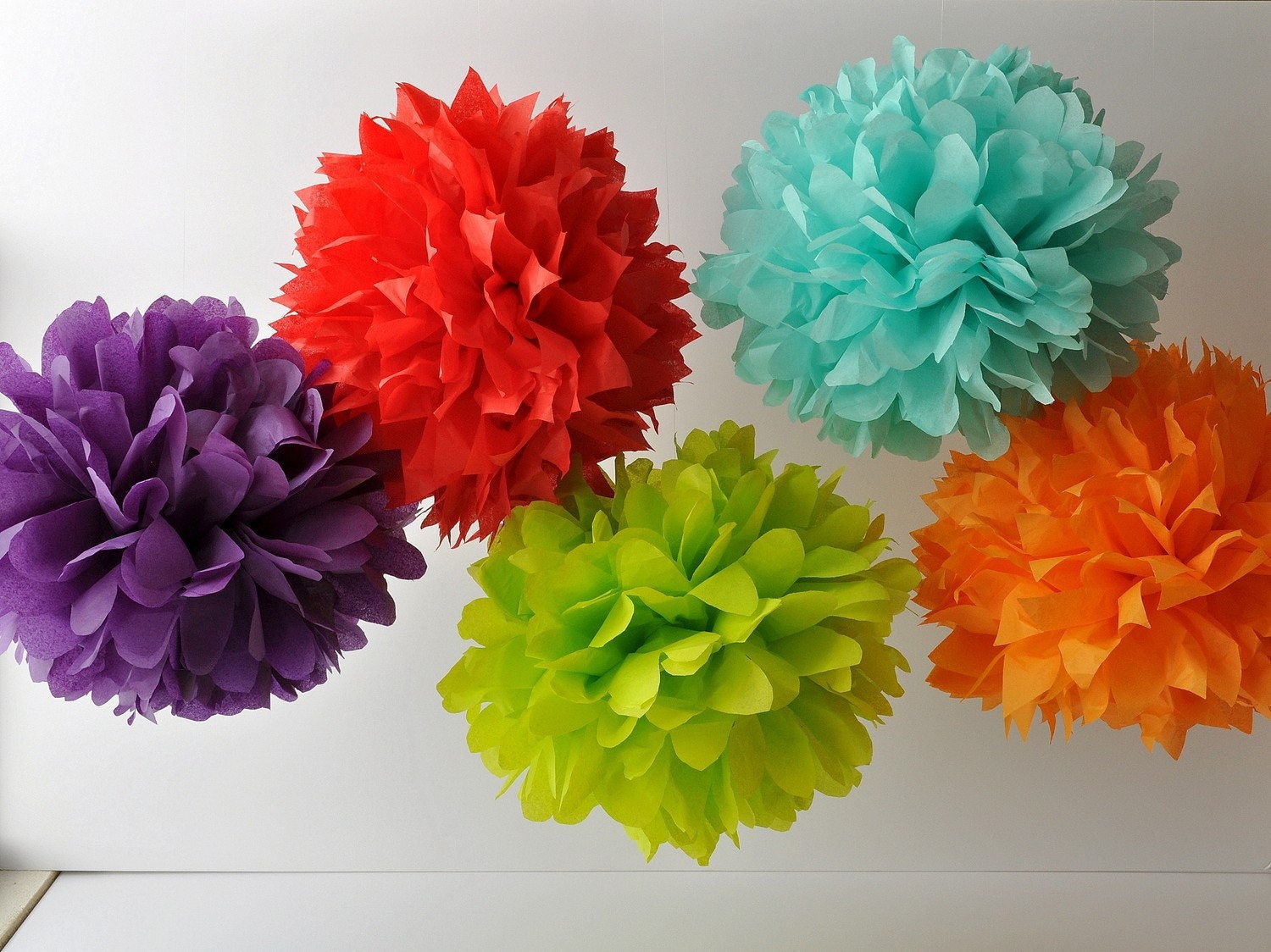 10 Piece Tissue Paper Pom Poms - Pick Your Colors Il_570xn