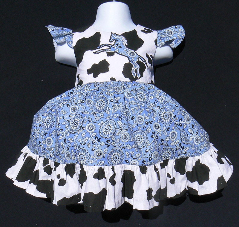 ReAdY To ShIP  Sz  2T Western cowprint,bandana print,appliqued horse,ruffles,butterfy bow knot. Order sz1T-5T.