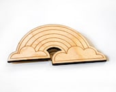 Rainbow wood brooch