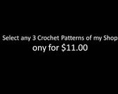 Any 3 of my Crochet Patterns PERMISSION TO SELL finish product