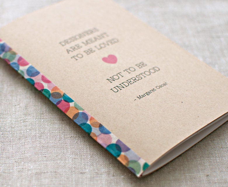 Mini Sketchbook & Pencil Set - Designers - Oscar Quote - Stocking Stuffer, Eco Friendly Journal