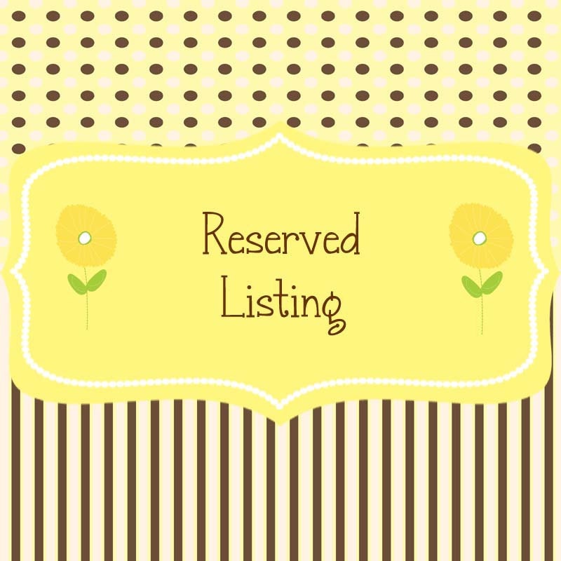 Reserved Listing for Joan Yarmovsky