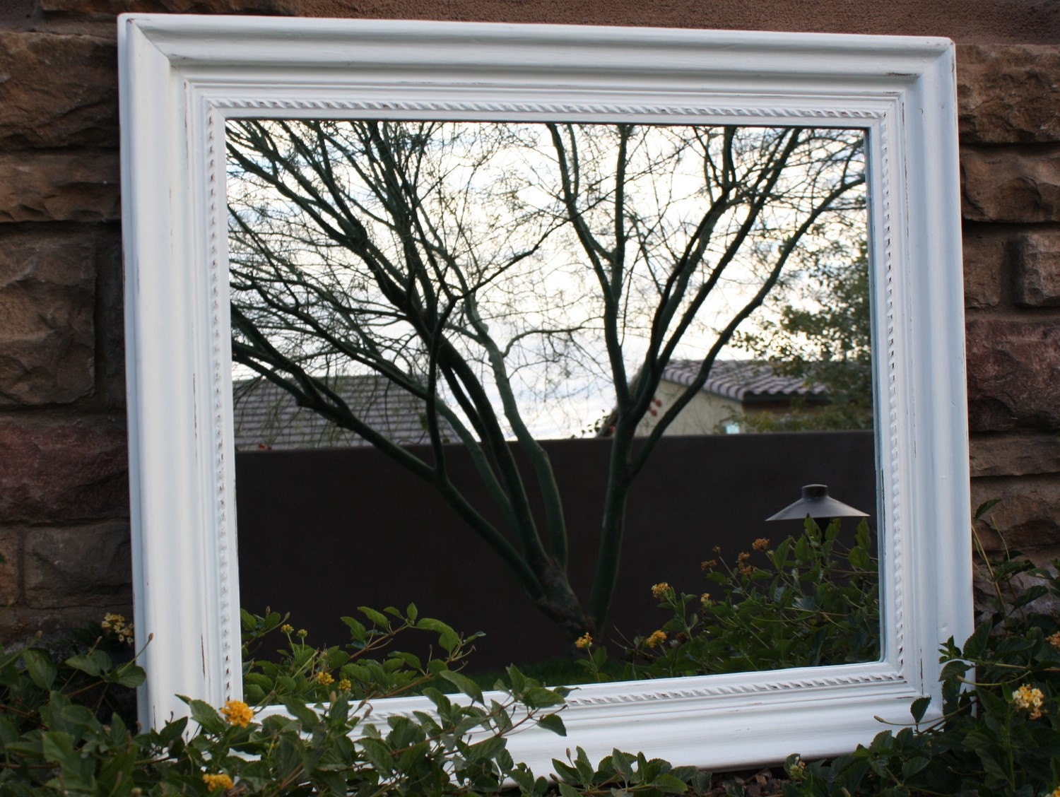 White Reclaimed Shabby Chic Mirror