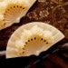 2 Chinese Fan Flower resin cabochons 57x31mm RB0610-3
